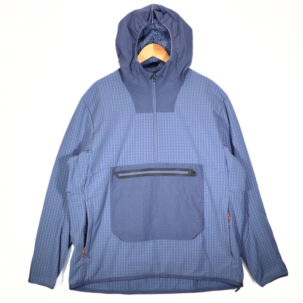 Lululemon Mens XXL Blue Water Repellent Hiking Anorak Fleece Pullover Jacket